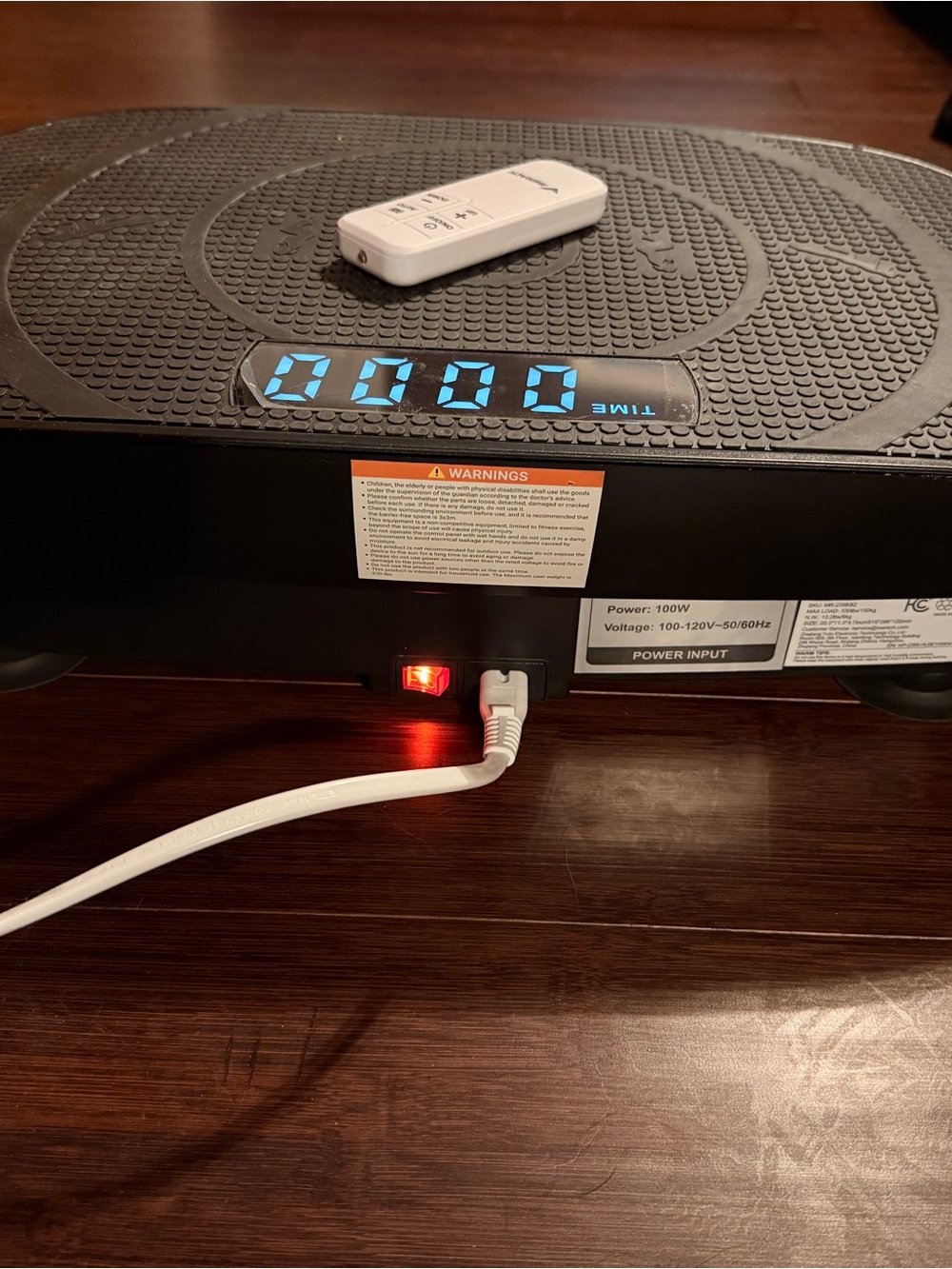 Black Whole-Body Vibration Platform with LED Display and Remote - Picture 2 of 2